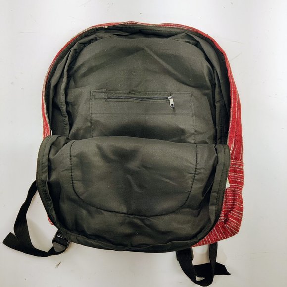 Mother Earth Mandala - Red Hemp Backpack - Picture 2 of 3